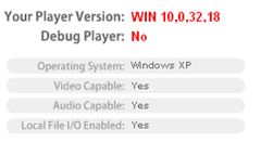 flash player version shown by swf movie